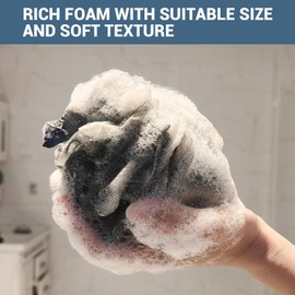 Shower Puff Loofah Sponge Extra Large,Set of 3,70G/PC, Soft Body Scrubber Bath Sponge for Women and Men,Scrunchie Mesh Pouf Bathroom Sponge Skin Exfoliating