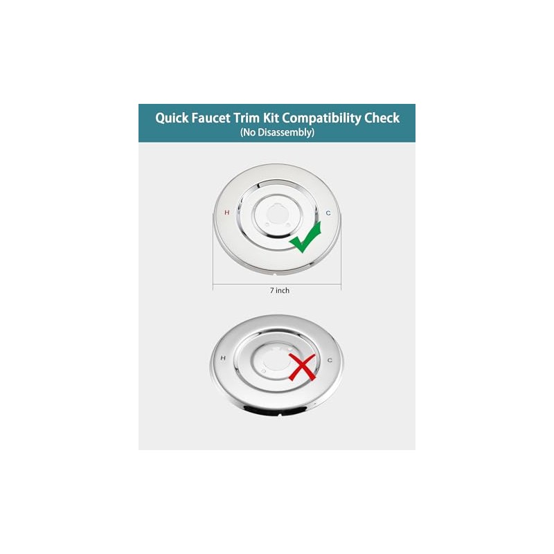 Shower Faucet Trim Kit Compatible with Moen Fit Chateau Valve