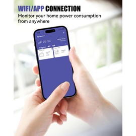 BALDR Wi-Fi Home Power Monitor Consumption Watt Meter w/Smart Socket - Electric Meter w/Tariffs & Budget Alerts, Power Meter Home Energy Monitor, Electricity Usage Monitor Smart- 2.4GHZ Network Only