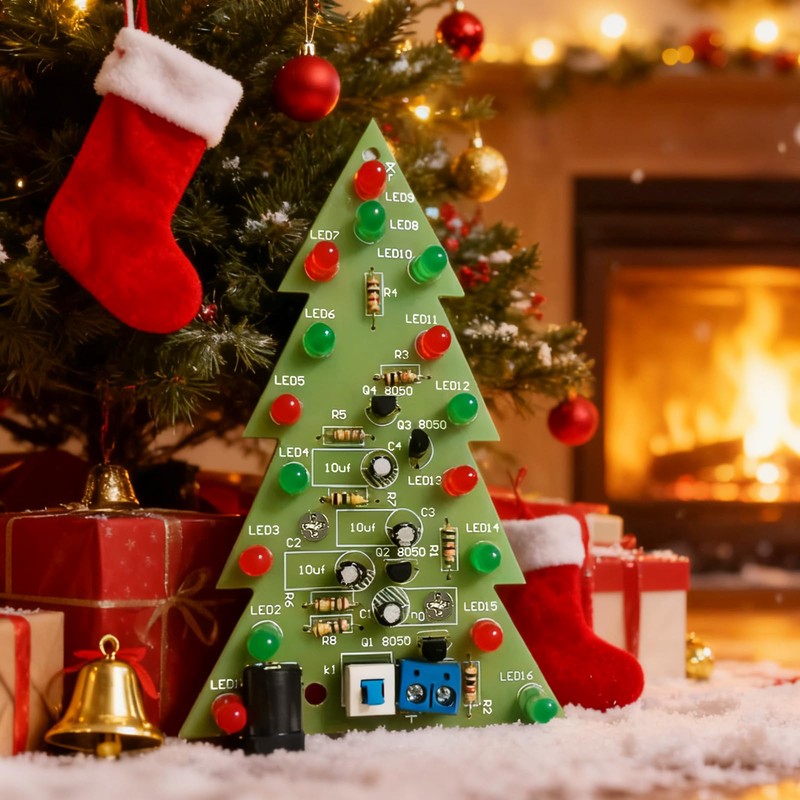 ONEHPDIY 16 Lamp Christmas Tree SMT Soldering Practice Board Kit