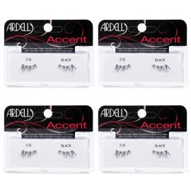 Ardell Accent Half Lashes 318 Natural Look Black Lightweight Falsies Pack of 4