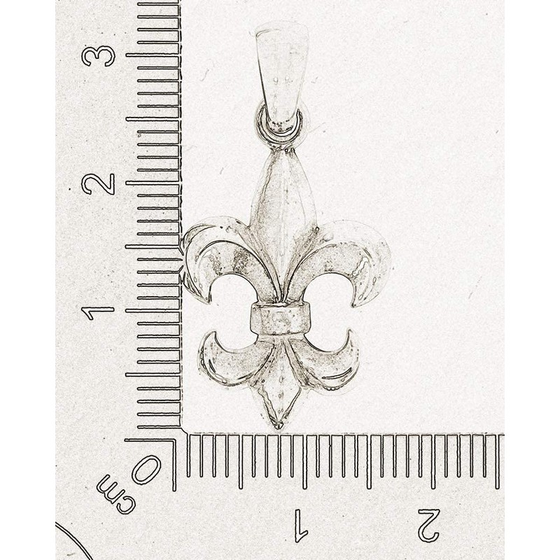 Metal Fleur de Lis Pendant 925 Silver