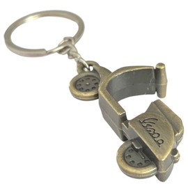 AUTOZOCO 3D Vespa Motorcycle Metal Keyring Gold Unisex Adult Motorcycle Fans Design Enthusiasts, gold