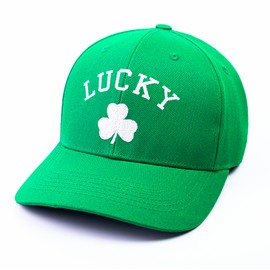 68LDROOTER St. Patrick's Day Hat, Irish Party Hat for Men and Women, Green Adjustable Baseball Cap with Embroidered Clover (St. Patrick's Day 1, One Size)