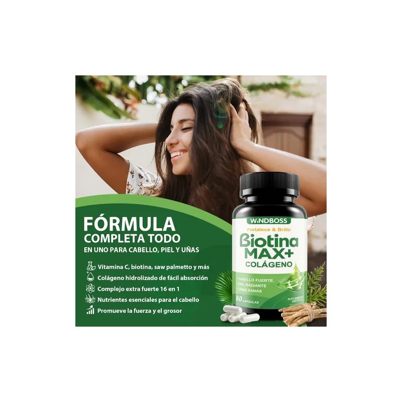 Windboss Biotina Contribuye Al Mantenimiento Del Cabello,