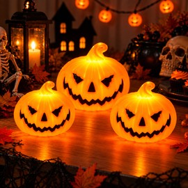 Halloween Pumpkin Lantern for Party Decor – Ghost Face Candle Light for Bedroom, Garden & Spooky Seasonal Displays