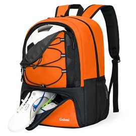 Goloni Soccer Bag, Basketball Bag with Ball Compartment & Shoe Compartment,Large Soccer Backpack for Basketball,Soccer,Volleyball,Gym