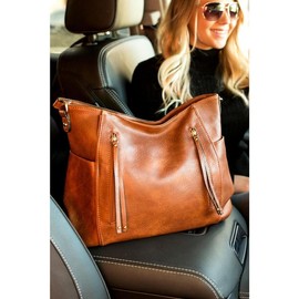 Tatum Handbag Purse Shoulder Vegan Tote - Color: Black