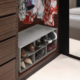 Sorbus Shoe Organizer Bin, 6 Section Cubby Shoe Shelves, Foldable Portable Detachable Closet Organizer Storage for Home Organization