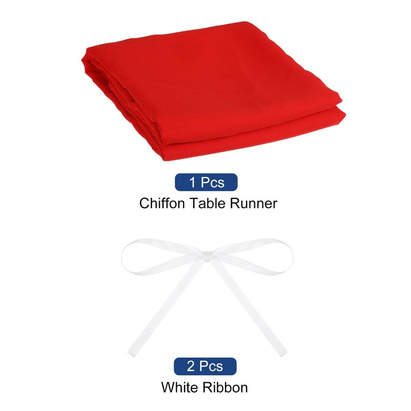 sourcing map 10Ft Chiffon Table Runner, 28 x 120 Inch
