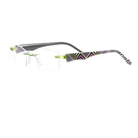 Switch it! Set with zigzag pattern - acetate interchangeable bracket in various colours (2258: green/multicoloured)