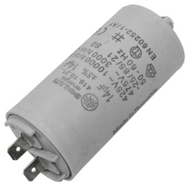 Lumonic Starting Capacitor 416.10.21 A [Including Plug 6.3 x 0.8 mm] | Motor Capacitor 14µF 400V 36 x 70 mm I Capacitor in Insulated Plastic Housing
