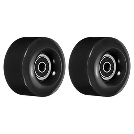 PATIKIL 32 x 58mm Rueda Patín Ruedas con Rodamientos, 2 Paquete 82A Quad Patín Reemplazo para Doble Hila Patín Monopatín Interior o Exterior, Negro