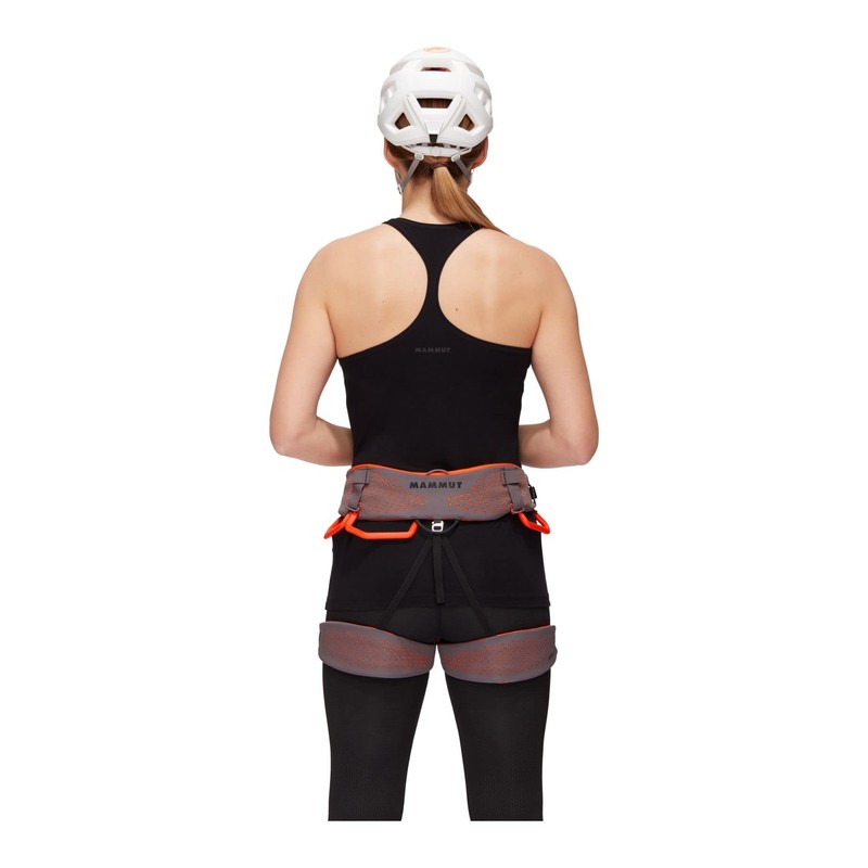 Mammut Women's Comfort Fast Adjust Climbing Harness. Shark Safety Orange