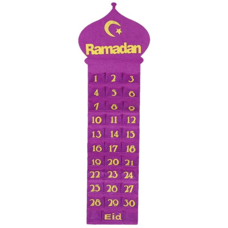 Ramadan Hanging Calendar Countdown Calendar Hanging Bag Wall Calendar Storage