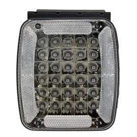 All Star Truck Parts] 5.5" x 4" Rectangle 30 LED Red + Blue Strobe Light Iron/Metal Mounting Bracket DOT/SAE Approved Waterproof Anti-Shock Anti-Fog Towing Construction Safety Security (2 PACK)