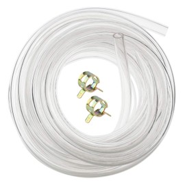 Hyber&Cara Hyber&Cara Clear Flexible PVC Tubing Food Grade 8mm ID x 11mm OD Water Air Pipe Hose 5 Metres with 2 Hose Clamps