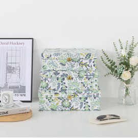 Soul & Lane Floral Cardboard Decorative Storage Boxes with Gold Hardware - Set of 3, Midnight Garden - Stacking Boxes with Lids for Home Decor and Organizing, Elegant Design