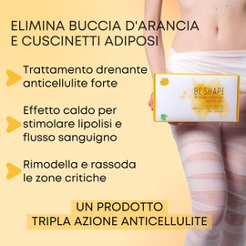 Bende Anticellulite, Drenanti - Trattamento Effetto Caldo Rimodellante e Rassodante - BIOLOGICO certificato - Bendaggi Estetici Professionali Tonificanti per Gambe, Pancia e Fianchi