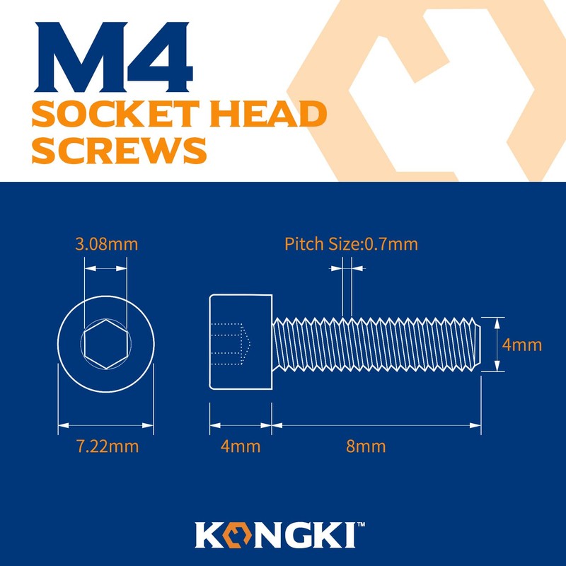 Pack of 80 M4 x 8 mm Allen Screws 12.9