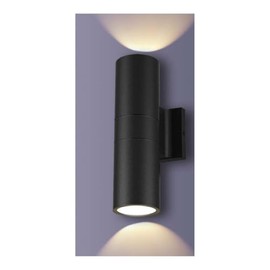 LumeGen LED Up/Down Cylinder Wall Light - 18W - 1400 Lumens - Smart Color Changing - Black Finish