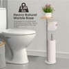 Toilet Paper Holder Stand with 7.9" Big Bamboo Tray, 2.2Lbs