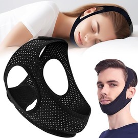 Anti Snoring Device Anti-Slip Adjustable Anti Snoring Chin Strap,Snoring Reduction Stop Snoring Device Snoring Solution,Professional Effective Anti Dry Mouth Chin Strap Stop Noise Snoring Strap