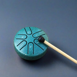 Soarun Mini Steel Tongue Drum – Portable Handpan Drum Designed for Beginner to Professional, Pocket Size Drum – Premium Musical Instrument with Exceptional Tone and Quality (Blue, 3 in 6 notes)