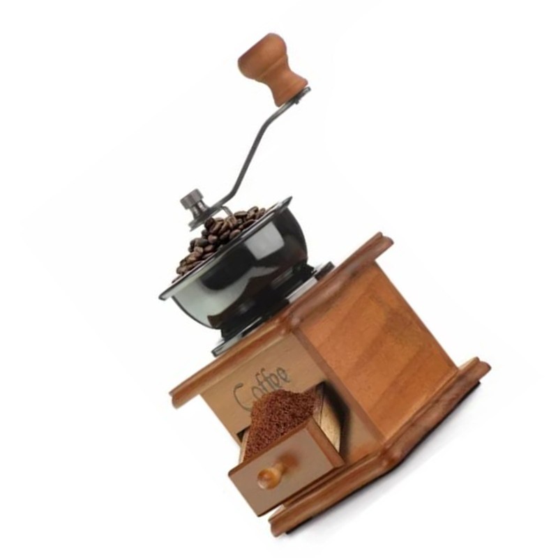 Manual Coffee Grinder Italian Retro Portable Stainless Steel Brown Hand