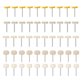 50pcs 3.0mm Shank Wool Felt Cotton Polishing Pad & Polishing Wheel Mini Polishing Brush Wheel for Rotary Tools Polishing Buffing Tool Kit for Metal  Stone Jewelry Ring