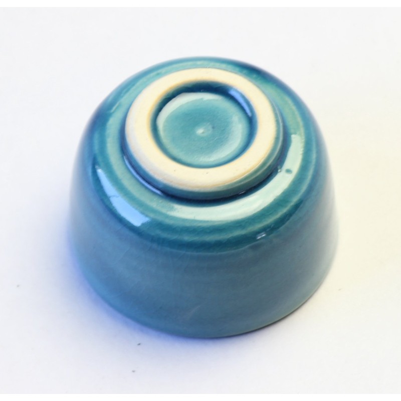 Tori W918-25 Shigaraki Ware Blue Glass Guinomi