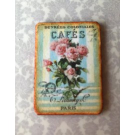 The Happy Little Home Dollhouse Miniature Shabby Chic roses blue white striped Paris CAFE 1:12 French