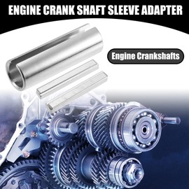 X AUTOHAUX 1 Set 3/4" to 1" Universal Crank Shaft Sleeve Adapter - Car Gas Engine Pulley Crank Shaft Sleeve Adapter with Step Key - Metal Silver Tone
