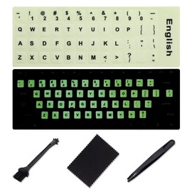 Glow in The Dark Keyboard Sticker [4 in 1], Luminous Replacement English Letter Keyboard for Laptop, Desktop & Notebook