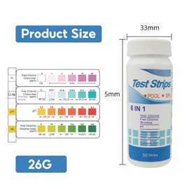 100 Stück Pool Teststreifen,PH Streifen SäUre Basen Teststreifens WasserhäRte Messen Ph-Teststreifen,Wassers Wert MessgeräT Wassertester,Chlor Brom AlkalinitäT Poolteststreifen,für Test Wasser PH-Wert