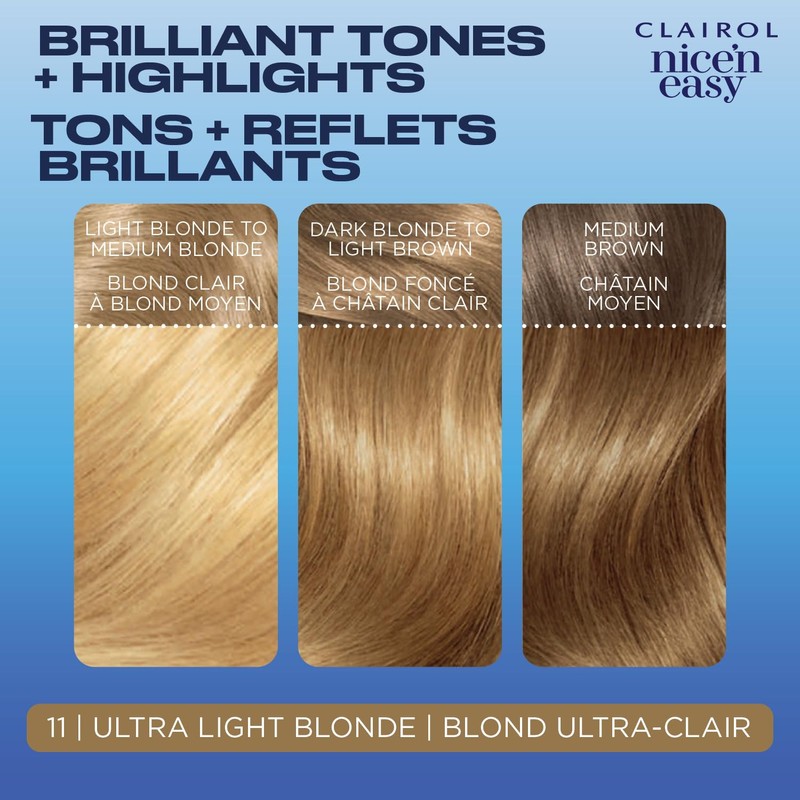Clairol Nice'n Easy Permanent Hair Dye, 11 Ultra Light Blonde