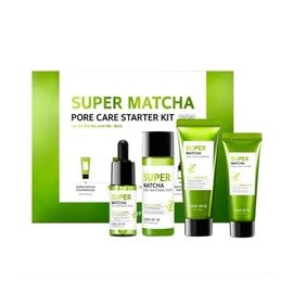 SOME BY MI Super Matcha Pore Care Starter Kit con Gel Limpiador Tónico Mascarilla de Arcilla y Suero Facial para el Cuidado de Poros