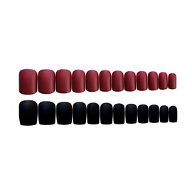 24pcs/set Matte False Nails for Women Girls French Fake Nail with Glue Press On Nails Salon Home Manicure Art Artificial Nails Glue On Nails