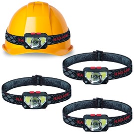 Skywin Hard Hat Light Rechargeable Lightweight USB Flashlight, 4 Pack XPG+COB 3 LED 200 Lumen Head Lamp with Red Light Headlight for Night Outdoor Backpacking IP44 Waterproof Headlamp