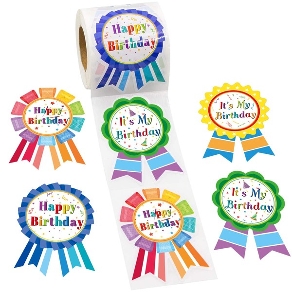 Happy Birthday Badge Stickers It's My Birthday Stickers for Kids Home Classroom Birthday Party Decoration 200 Pcs