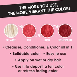 Color Lux Color Cleansing Conditioner, Red, 3-in-1 Color Depositing Formula, Vegan, Sulfate-Free, Paraben-Free, 8.25 oz