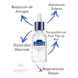 RM Beauty sérum ácido hialurónico 15 ml, hidratación y efecto rejuvenecedor