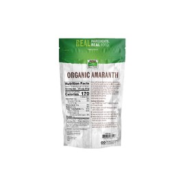 NOW Natural Foods, Organic Amaranth Whole Grain, Source of Protein and Fiber, Gluten-Free, Certified Non-GMO, 16-Ounce (Packaging May Vary)