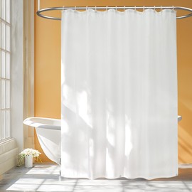 Seenus Extra Long Shower Curtain Waterproof Fabric with 3 Magnets, 72 x 84 inch Washable Cloth Shower Curtain Liner with 12 Hooks,