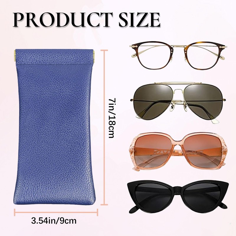 Crastilior Soft Glasses Case Leather eyeglass case Soft Sunglasses Pouch