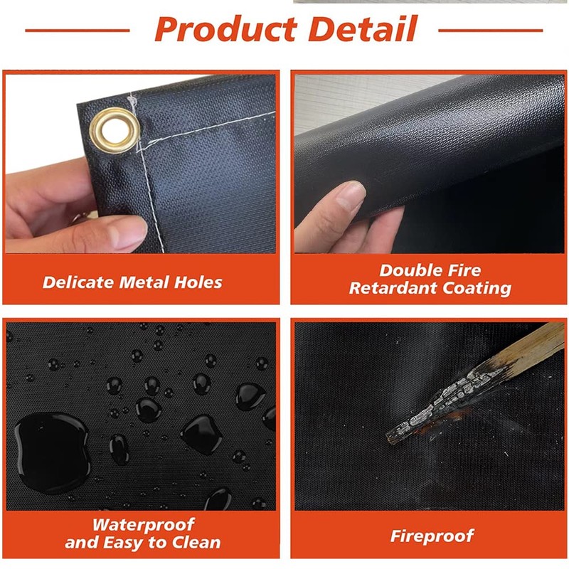 Black Fire Pit Protection for Decking, Grass, BBQ & Patio