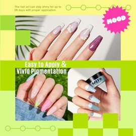 Dip Powder Nail Kit MEFA Spring Summer, Hot Pink Pastel Violet Neon Orange Glitter Shimmery 32 Colors Dipping Powder with Base Top Coat Activator Brush Saver Liquid Set French Nail Art Manicure Salon