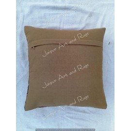 Indian Jute Pillow Cover Handwoven Rug Cushion Cover Kilim Pillow Case 18x18 Inches Boho Home Decor Cushion Case Oriental Cushion Cover Decorative Throw Pillows set of 4 (Multicolor 5)