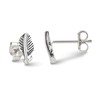 Feather Stud Earrings Sterling Silver - 8mm