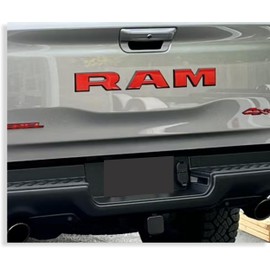 RAM Tailgate Emblem Overlay Decal Stickers -Fits 2025 Ram 1500 - (Color: Reflective Red)